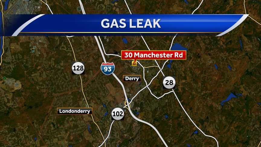 Gas leak Saturday at 30 Manchester Road in Derry, which houses Ocean State Job Lot and Monkey Sports.