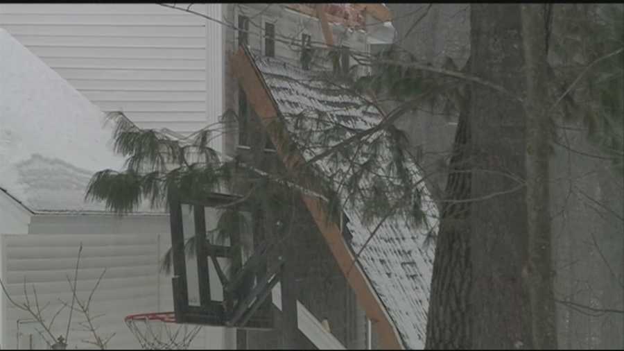 Concord fire officials are trying to determine what caused the roof of a house to completely slide off Saturday afternoon.