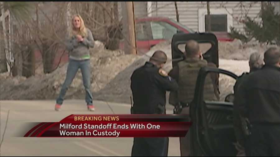 Police in Milford arrested a woman after a standoff Friday afternoon.