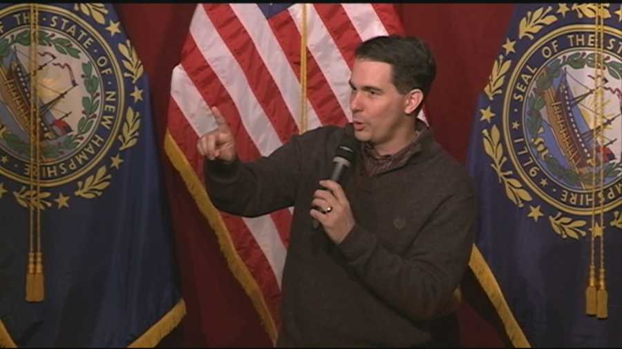 Wisconsin Gov. Scott Walker was in New Hampshire Saturday as he continues to consider a run for the White House.
