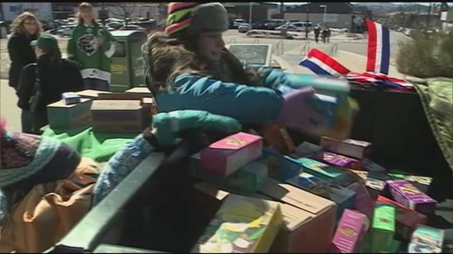 New Hampshire Girl Scouts did a sweet thing in Manchester Sunday for U.S. military servicemen and women.