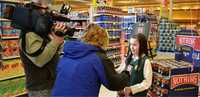 Elsa being interviewed by reporter Heather Hamel about why ending hunger is important. 2012