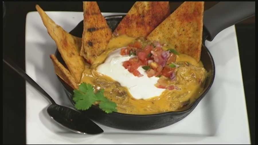 Learn the recipe for smoked pork queso dip.