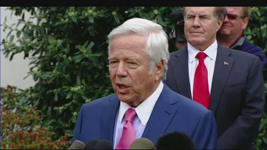 Robert Kraft and Bill Belichick at the White House in 2015.