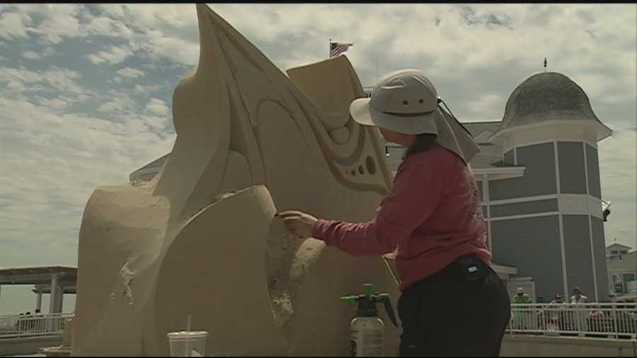 Sand sculptors from across North America are at Hampton Beach this weekend to show off their skills.