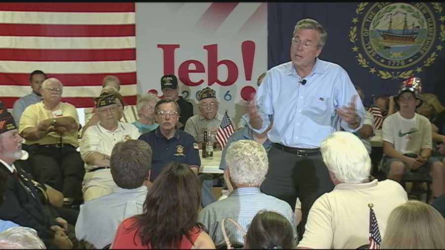 Former Florida Gov. Jeb Bush took questions at a town hall event at the Hudson VFW on Wednesday.