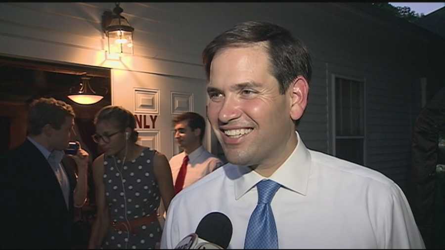 Florida senator and Republican presidential candidate Marco Rubio made several stops in New Hampshire on Wednesday.