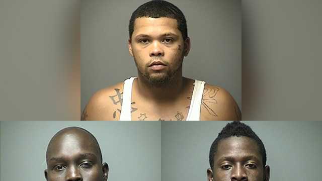 Daniel Pihl (top), Deng Lauly (bottom left) and Dorbor Nyonee (bottom right) were arrested Wednesday in Manchester.