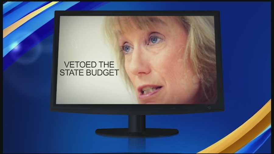 A conservative issues advocacy group went on the air Tuesday with a harsh ad blaming Gov. Maggie Hassan’s state budget veto for costing “countless lives” lost to the heroin epidemic in New Hampshire.