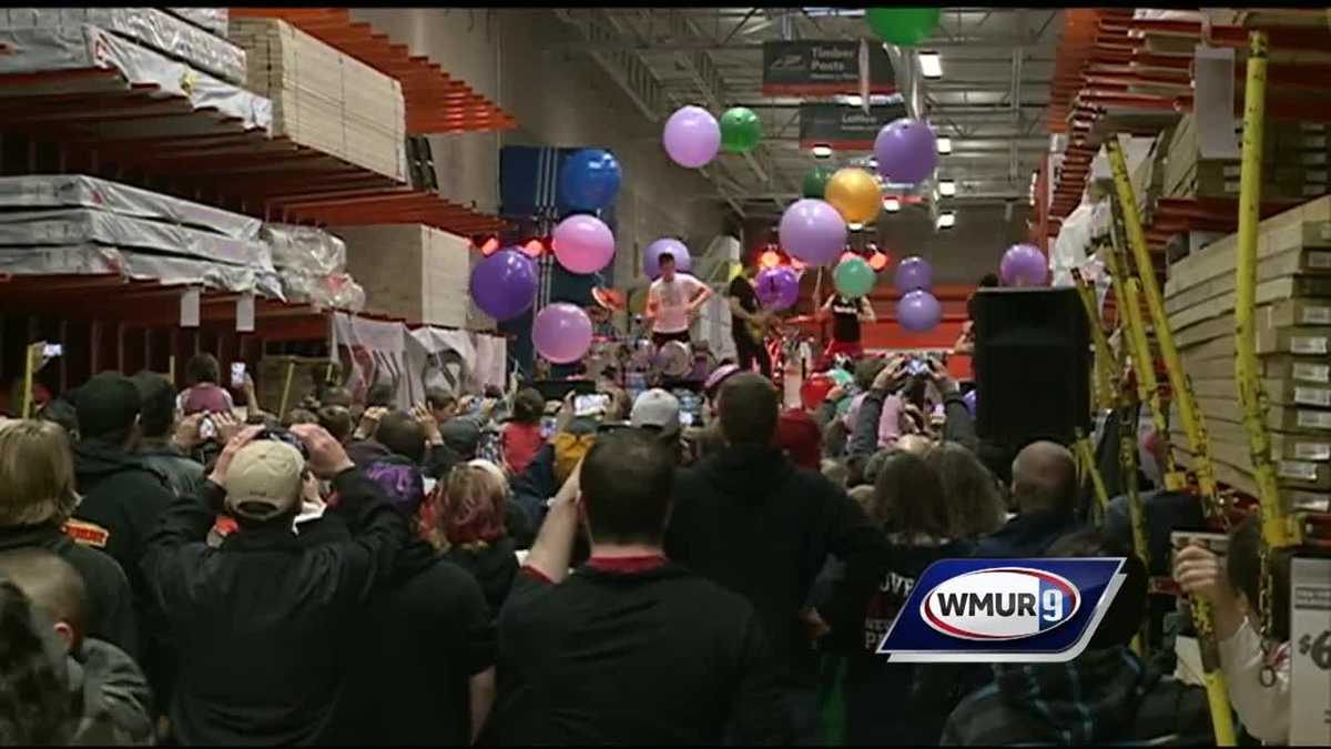 Recycled Percussion plays show at Home Depot in Manchester