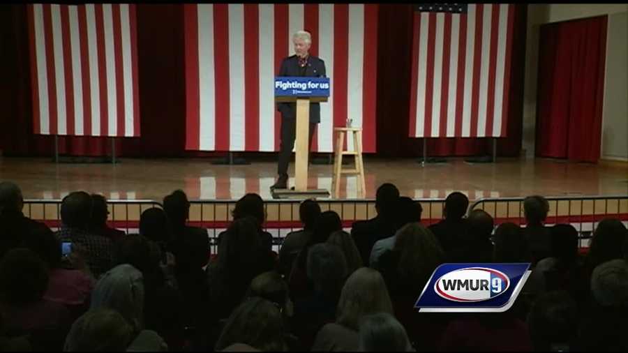 Bill Clinton campaigns for Hillary in New Hampshire.