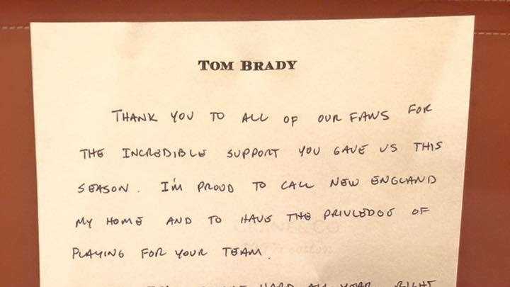 Tom Brady thanks fans on Facebook