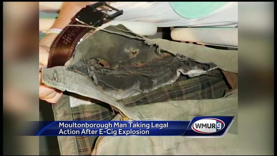 A Moltonborough man is suing the maker and vendor of an e-cigarette that exploded in his pocket.
