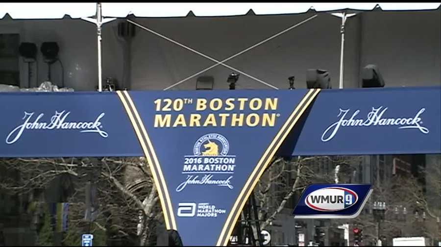 The back bay in Boston is buzzing with runners and spectators excited for Marathon Monday.