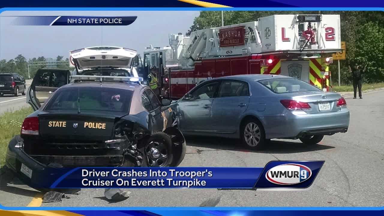 State Police Cruiser Struck In Accident On Everett Turnpike