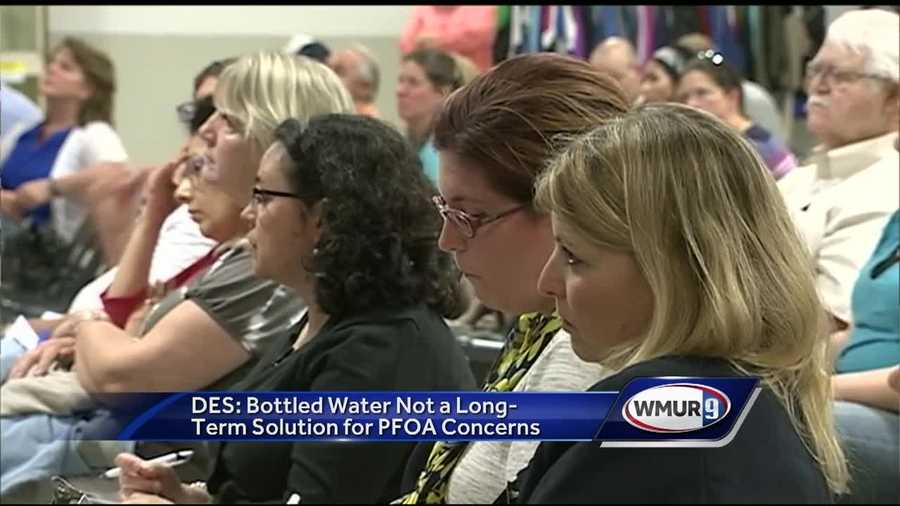 The Department of Environmental Services held a public information meeting after several private wells near the Saint-Gobain Plastic plant showed high levels of the chemical PFOA.