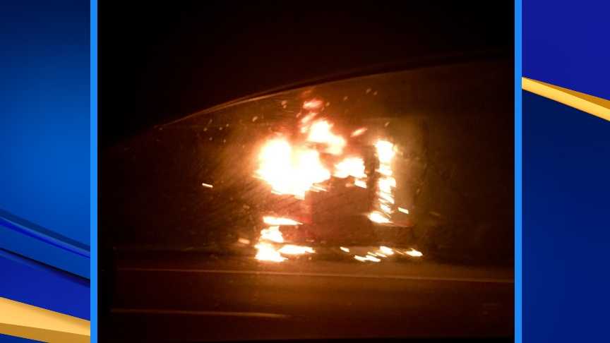 Highway back open after early-morning truck fire