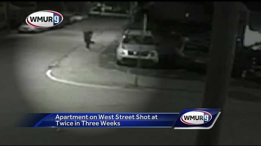 A Manchester apartment has been hit by gunfire for the second time in three weeks.
