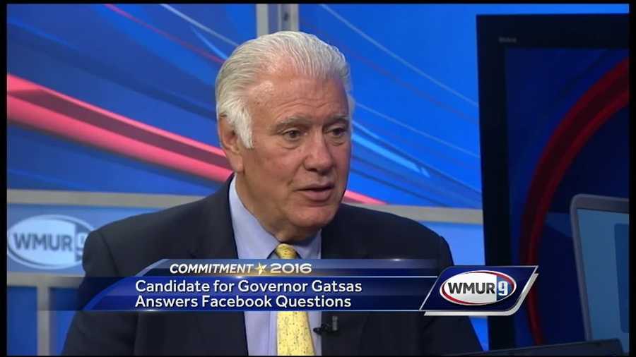 Manchester Mayor Ted Gatsas answered Facebook users' questions Monday about his run for governor.