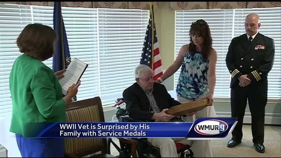 A World War II veteran was surprised Wednesday when he was given long-overdue service medals.