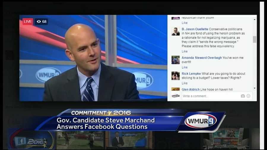 Democratic candidate for governor Steve Marchand answered questions from Facebook users Wednesday.
