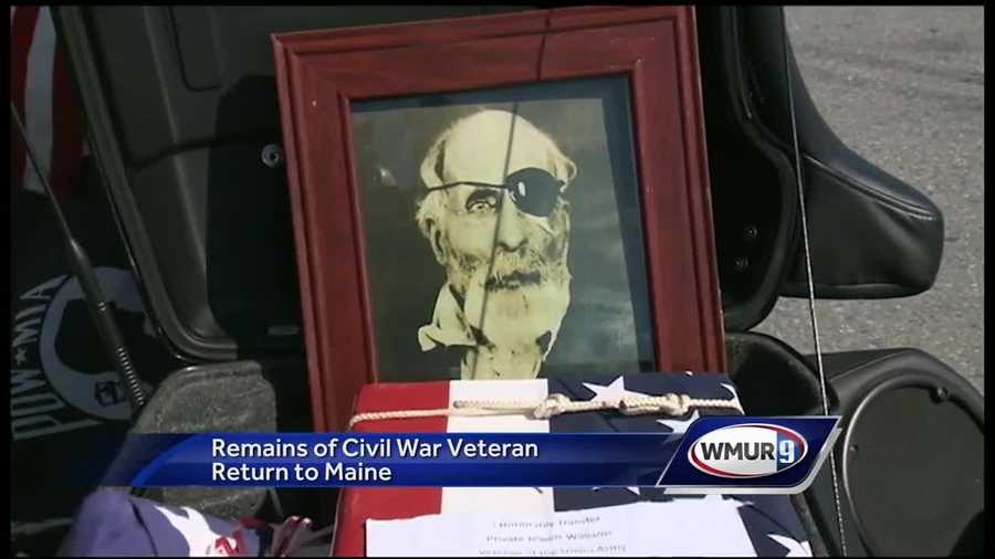 The remains of a civil war veteran from Maine was returned home after being stored at an Oregon hospital for almost 100 years.