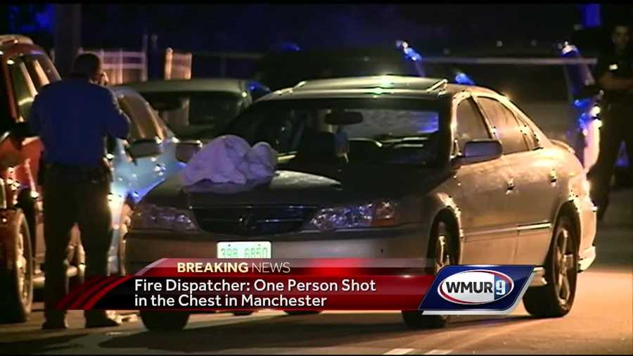 A person was shot in the chest at the intersection of Beech and Merrimack streets in Manchester shortly before 7 p.m., officials confirm.