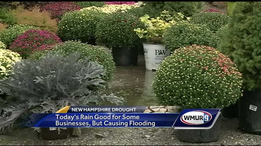 Heavy rain in southern New Hampshire provided a bit of relief for some as drought conditions continue, but it also caused some flooding.