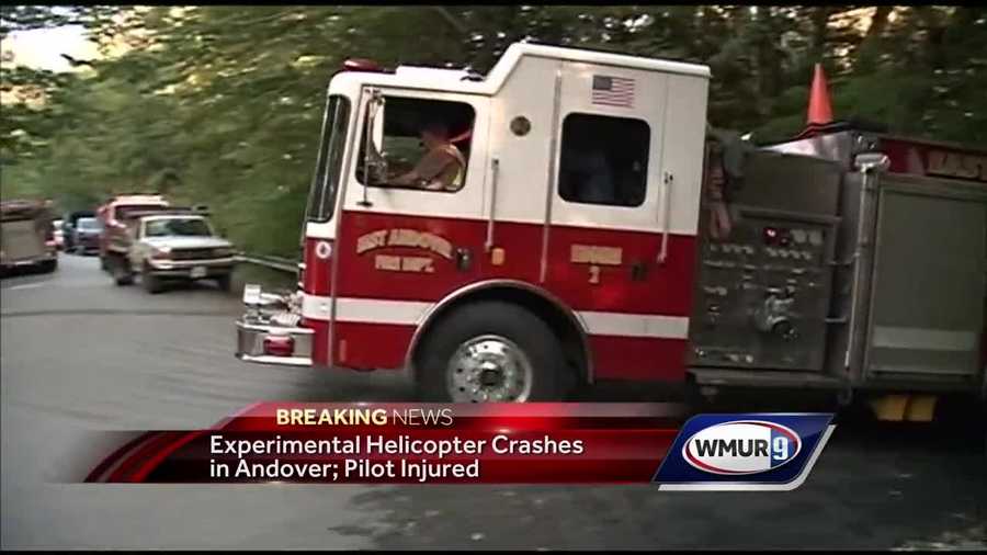 A helicopter crashed Tuesday afternoon in Andover, injuring the pilot.