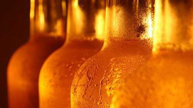 bottles of beer with condensation