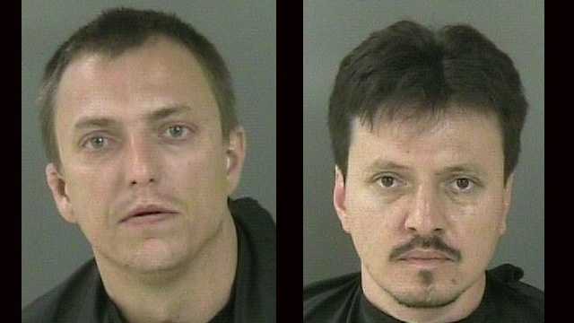 Justin Shane (left) and Pedro Zambora were arrested after a high-speed chase in Vero Beach.