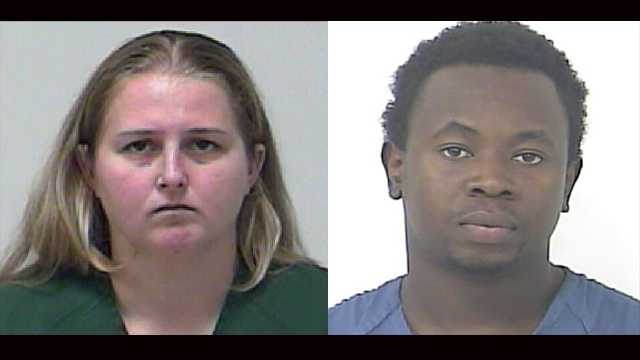 Melissa Mounts (left) and Tony Williams are accused of stealing from a Walmart in Fort Pierce.