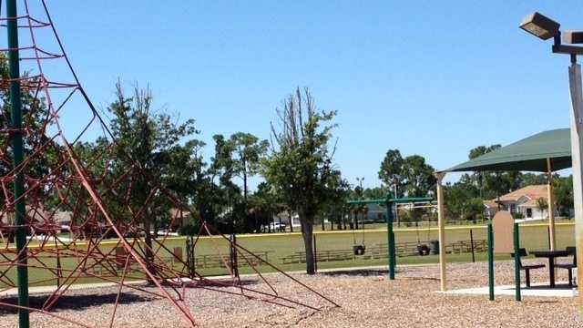 Police say an 11-year-old boy set fire to this playground in Port St. Lucie. (Angela Rozier/WPBF)