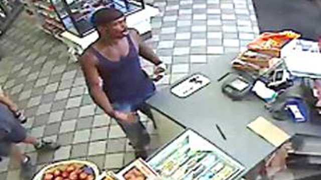 Police say this man used the victim's stolen credit card at a gas station shortly after the robbery.