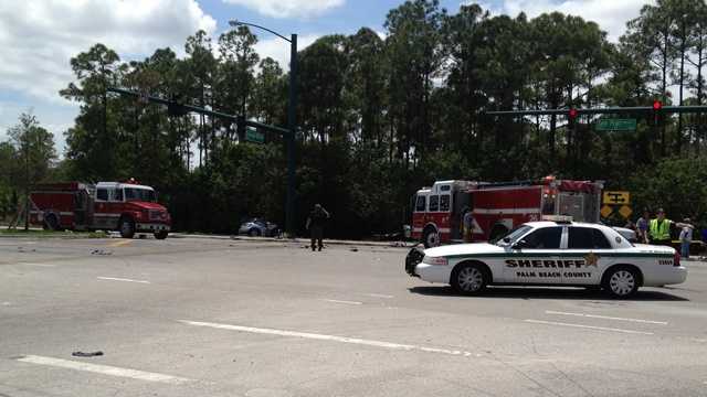 One person was killed and at least three others, including a child, were injured in this crash. (John Winterrowd/WPBF)