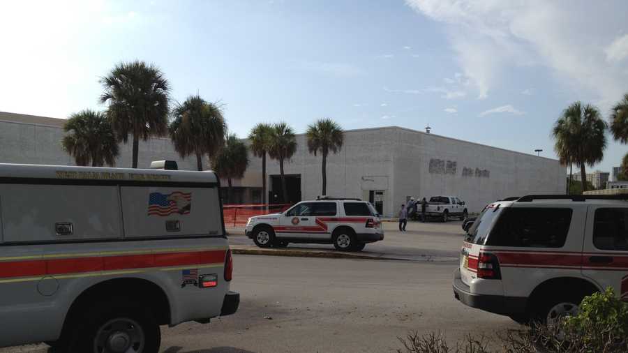 A worker fell from a scissor lift while removing asbestos at the old Palm Beach Mall.