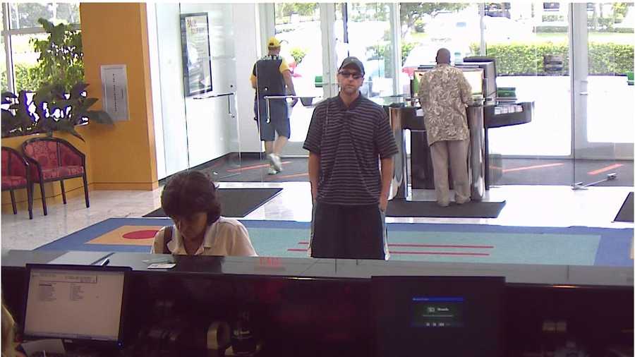 Boynton Beach Police searching for a man who held up the TD Bank Sunday afternoon.