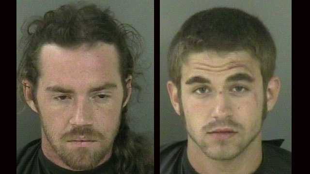 Vehicle burglary suspects Samuel Gray (left) and Zachary Reynolds were arrested in Sebastian.