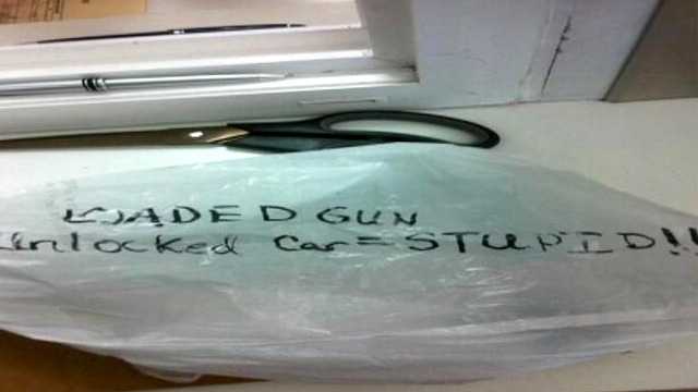 A Port St. Lucie man had his gun stolen from his car, then returned, along with an unusual warning.