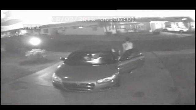 Surveillance video shows two teens burglarizing a convertible in Pompano Beach.