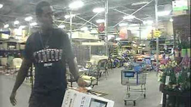 Detectives say this man stole a television and a large amount of cologne from a Walmart in West Palm Beach.