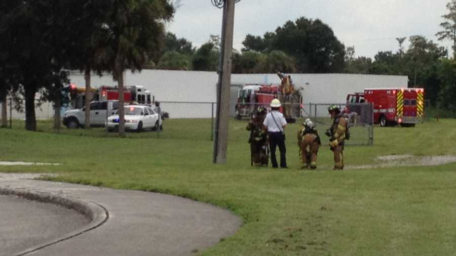 A fire at Wellington Landings Middle School was contained to a bathroom Monday.