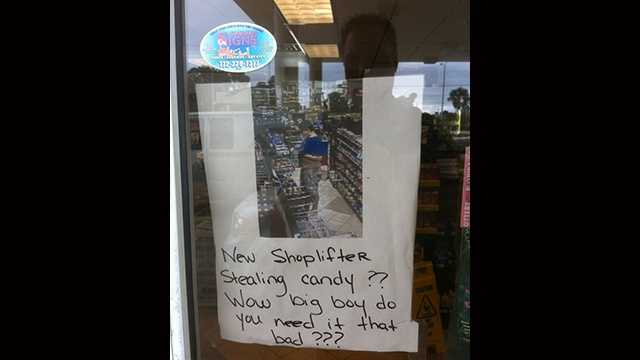 A BP gas station posted a picture of a man who stole candy from it recently.
