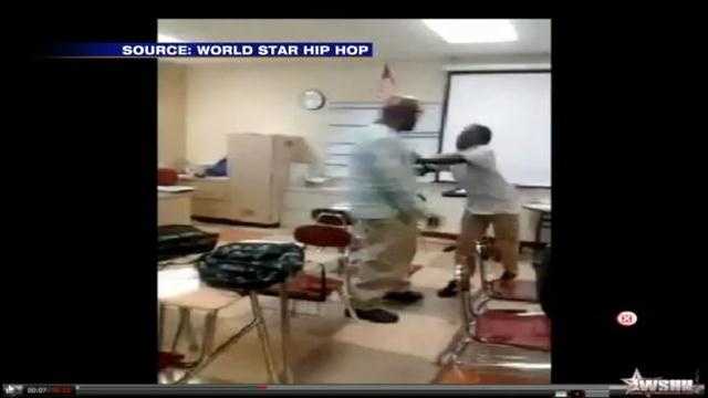 A teacher and a student from Palm Beach Lakes High School got into a fight and it was all caught on video.
