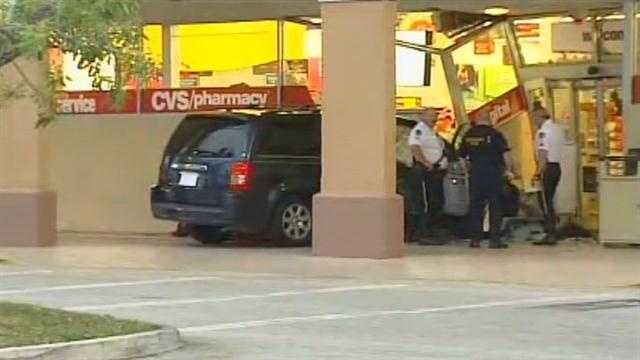 A woman was killed after a minivan struck her and then crashed into a CVS pharmacy in Boynton Beach.