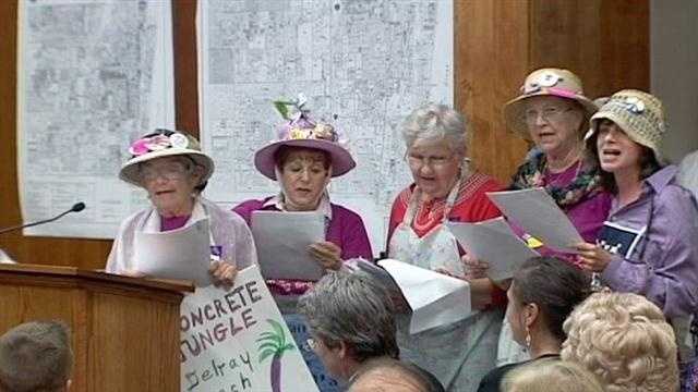 A construction project will go on in Delray Beach despite the best efforts of an opposition group called the Raging Grannies.