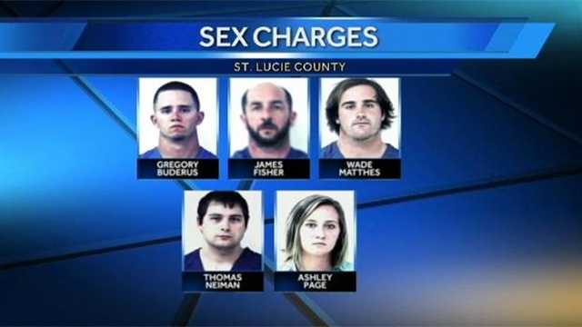 These five suspects are accused of having sex with a teenage girl.