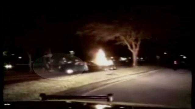 Dash cam video shows Jupiter car fire rescue