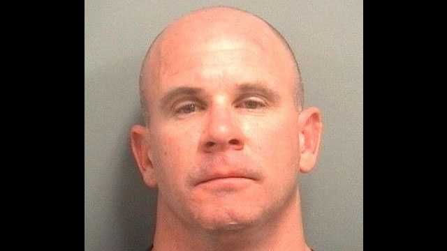 Broward County firefighter Lance Armbruster was arrested on a simple battery charge after police said he got into a fight with his girlfriend in Jupiter.