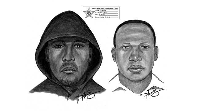 The Palm Beach County Sheriff's Office has released this sketch of these persons of interest in connection with the fatal shooting of Lisa Lombardo.
